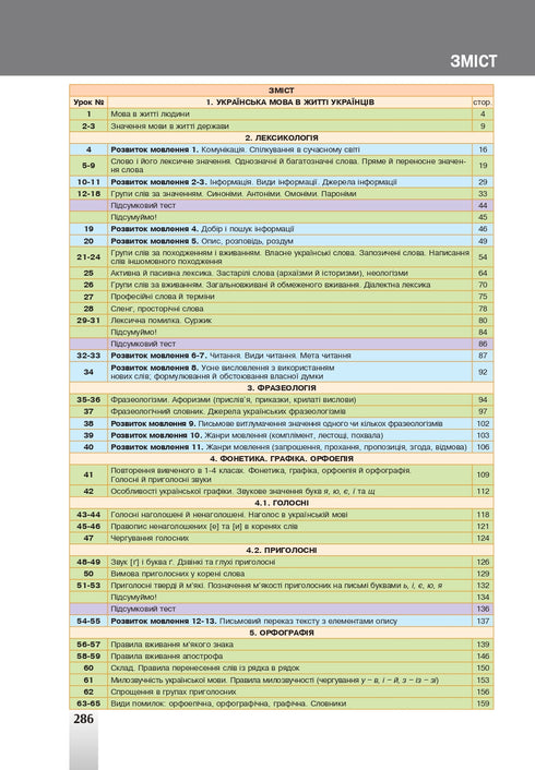 "Lingua ucraina" libro di testo per la 5ª classe delle istituzioni di istruzione generale secondaria - 9789661067294